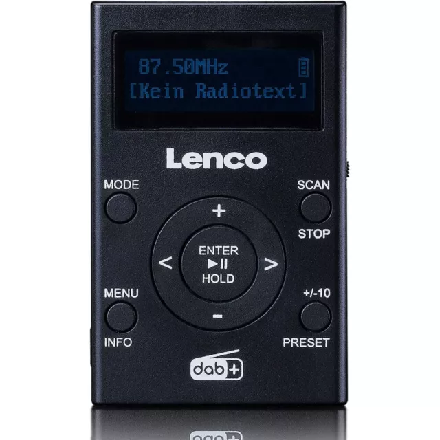 Lenco PDR-011BK - DAB+/FM-Taschenradio mit MP3-Player - USB -  schwarz
