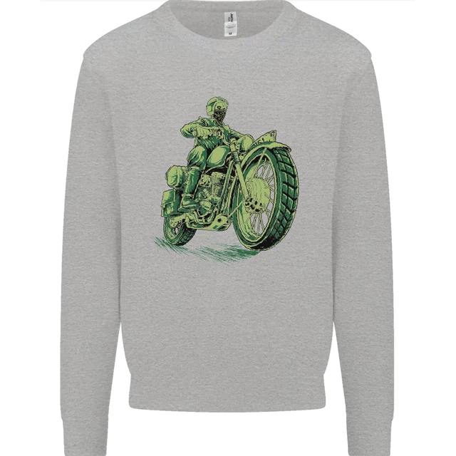 Felpa Maglione Biker Green Cafe Racer Motociclo Uomo 2