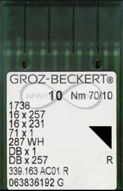 Juki DDL-8100e Sewing Machine Needles Groz Beckert 16x231 DBx1 (Normal Point)