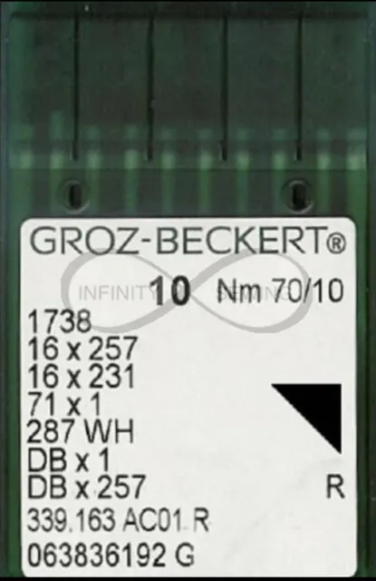 Juki DDL-8700 Sewing Machine Needles Groz Beckert 16x231 DBx1 (Normal Point)