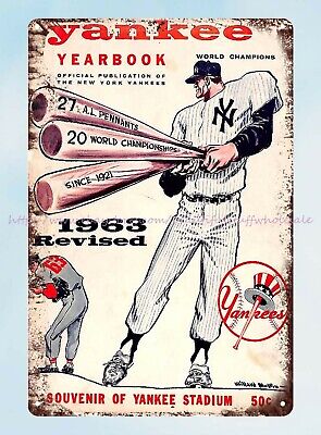 1963 baseball NEW YORK YANKEES tin sign bathroom wall decor garage bars