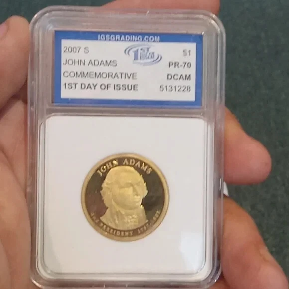 2007-S John Adams Second President $1 Coin - ICG PR70 DCAM