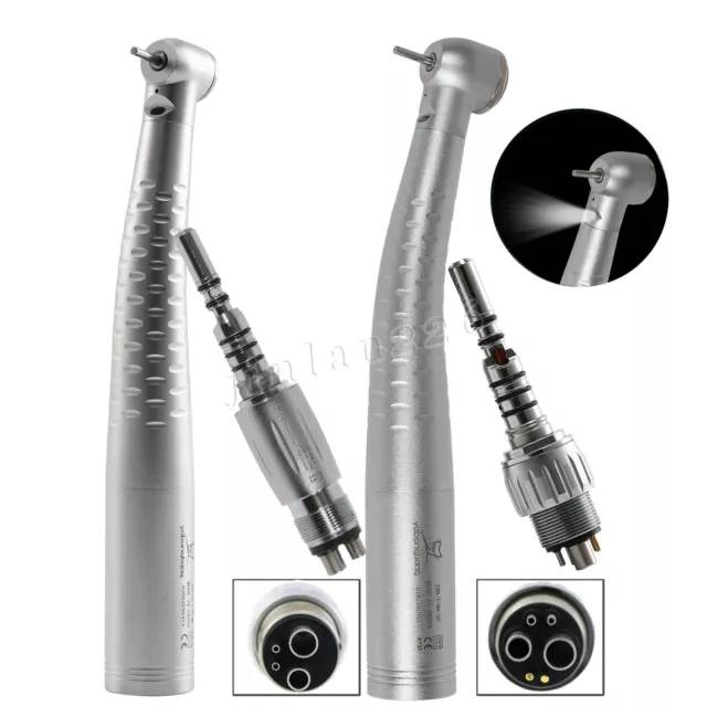 Dental Fiber Optic Handpiece Turbine High Speed LED Coupling 6/4 Hole Fit KaVo