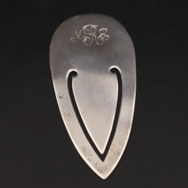 VTG Sterling Silver - ANTIQUE Engraved "MRE" Initials Bookmark - 6g