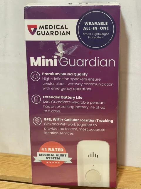 NEW! Mini Guardian 4G Life Saving Med Alert Sys., Medical Guardian GPS/WiFi/Cell