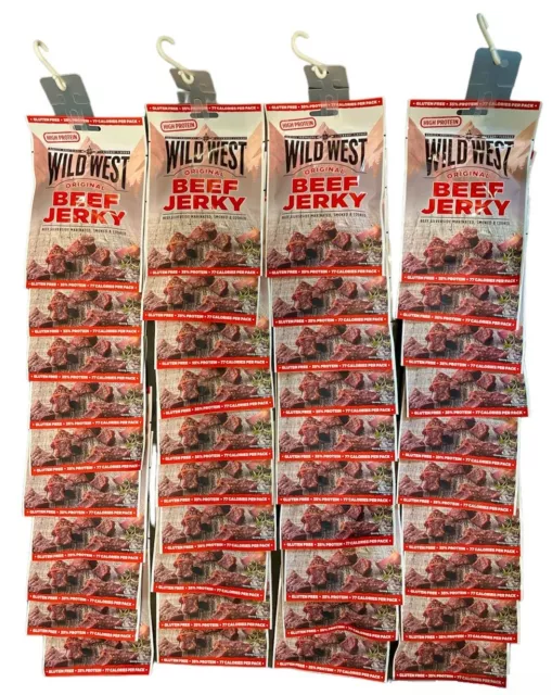 Wild West Beef Jerky Original 40x 25g Tüten Aufhänger Karton (49,99 EUR/KG)