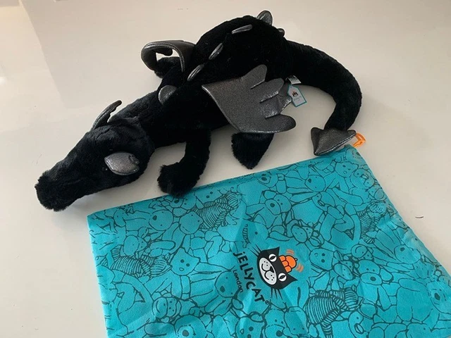 JellyCat Black Sky Dragon 50cm ONYX Dragon - Black Baby Plush Doll Jellycat 50cm (UK Made)