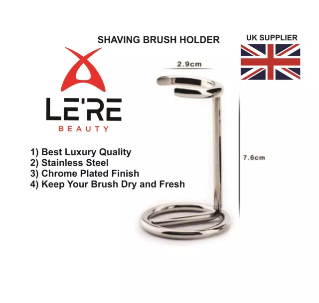 Luxury Executive Shaving Brush Stand -  Stainless Shaving Brush Holder LE'RE UK