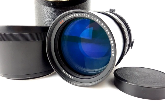 Carl Zeiss Sonnar 300mm f4 MC DDR Jena  9931669 Pentacon Six + Lens Hood  jm198