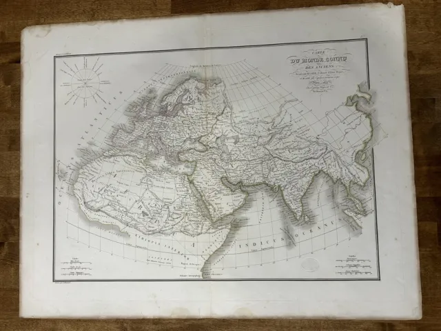 Rare Vintage map, Lapie Map 1832 Continent Of The Ancients, Europe Russia Asia