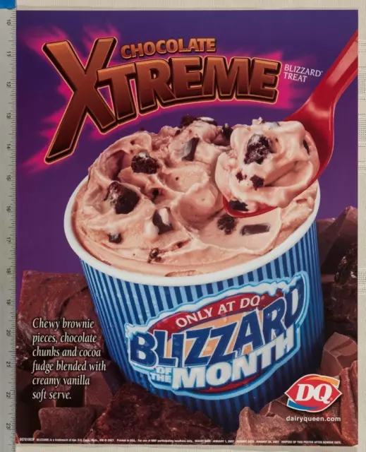 Dairy Queen Poster Chocolate Xtreme Blizzard 11x14 dq2