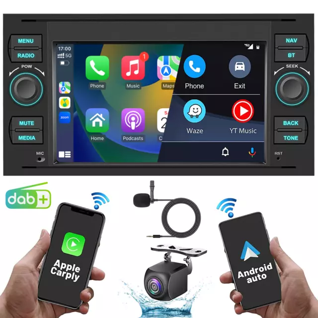 DAB+64G Android 13 Autoradio Carplay GPS Navi Für Ford Focus Fiesta C/S Max 2006