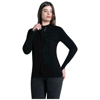 Relish cardigan da donna colore nero art. Cardi RDA2202203008 maglia con bottoni