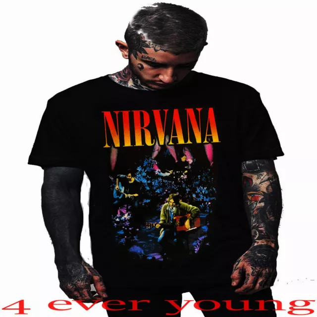 Nirvana Unplugged Punk Rock Grunge  T Shirts Men's Sizes