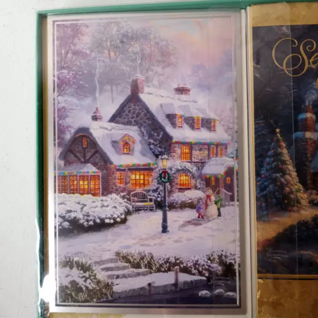 Hallmark Christmas Holiday Card Set Thomas Kinkade 35 Count 4 Designs Brand New 2