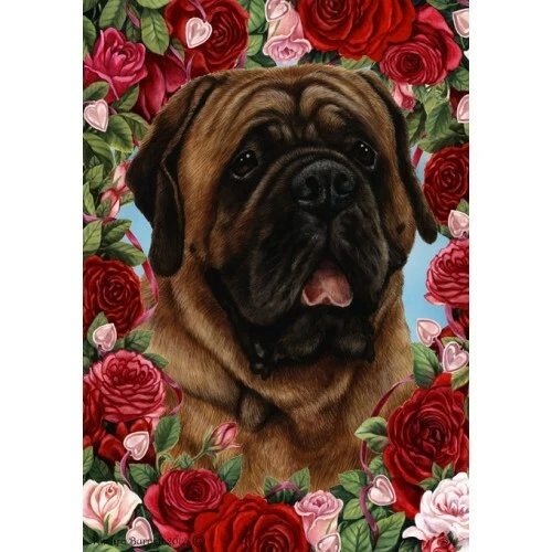 Roses House Flag - Red Mastiff 19276