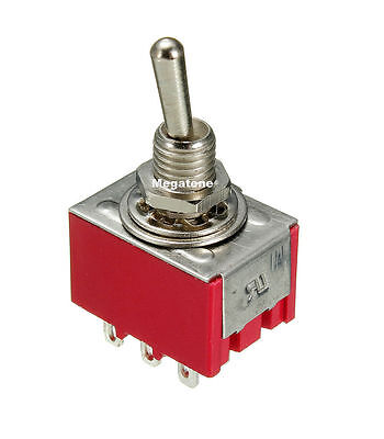 (1 PC) 3PDT Mini Toggle Switch ON-OFF-ON Solder Lug, High Quality. USA SELLER!!!