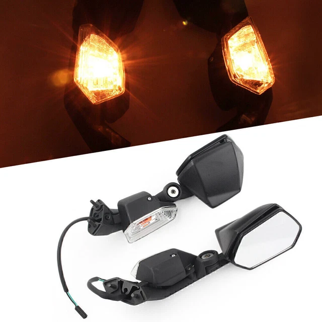 Pair Rearview Mirrors w/ Turn Signal For Kawasaki Ninja ZX-10R 04-11 ZX 6R 05-08