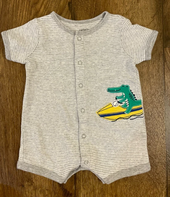 Carters Baby Boy One Piece Romper 3 Months Outfit Summer Crocodile Jet Ski
