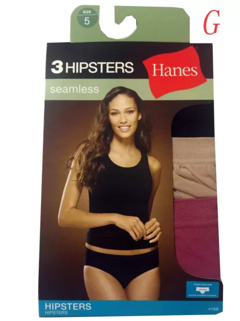 Hanes 3-Pack Cotton Stretch Brief Panties Spandex Women's Underwear Size 5 6  7