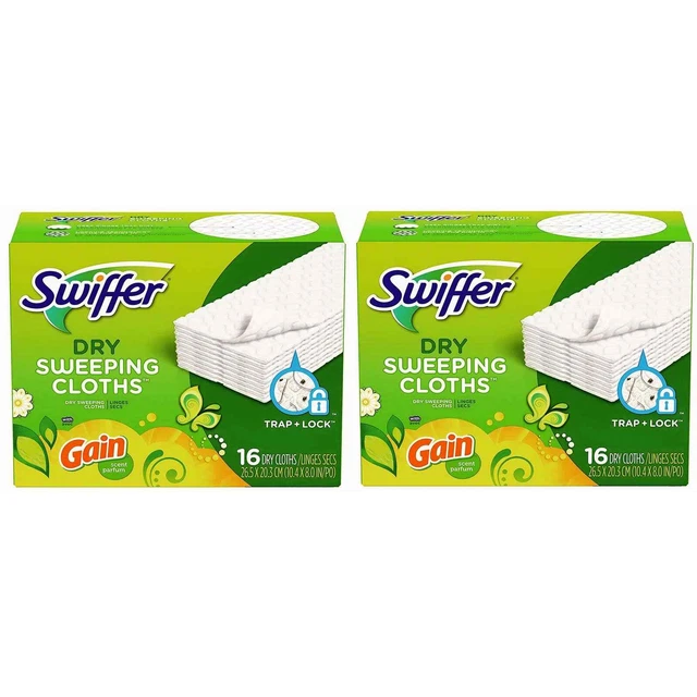 2x Swiffer Sweeper Dry Sweeping Pad Multi Surface Refill Gain Scent 16 Ct Ea NEW