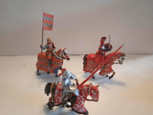 Lot De Chevaliers Delprado – 54mm (1/32) – Figurines Plomb Peintes – Moyen Âge