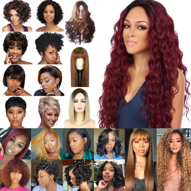 Women African Natural Curly Bob Long Short Hair Wig Afro Hairs Cosplay Full Wigs
