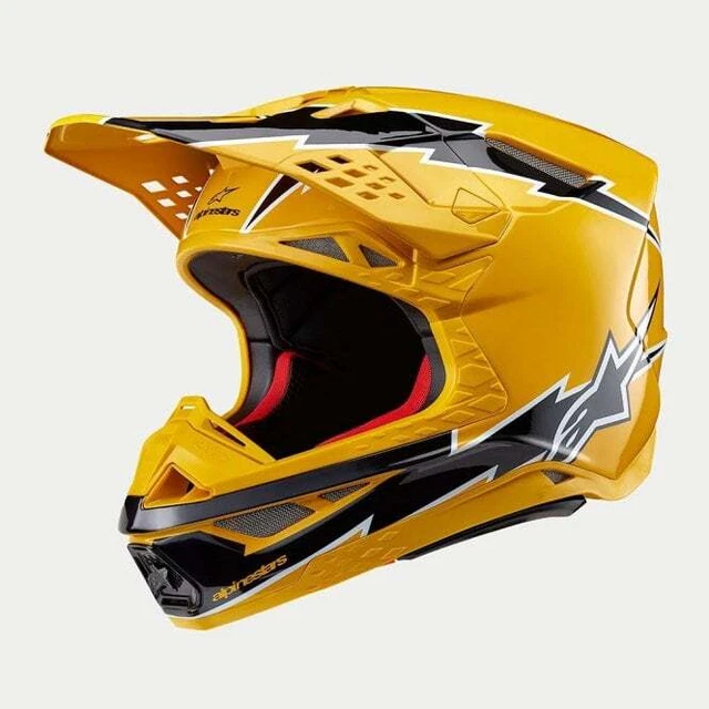 Alpinestars S-M10 *22:06* AMPRESS MX Motocross Helmet (Black/Yellow Gloss)