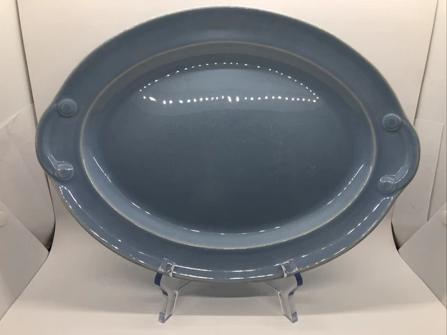 Lu-Ray Pastels Blue Oval TS&T Taylor Smith Taylor Luray Platter 13 1/4" X 9 1/2”