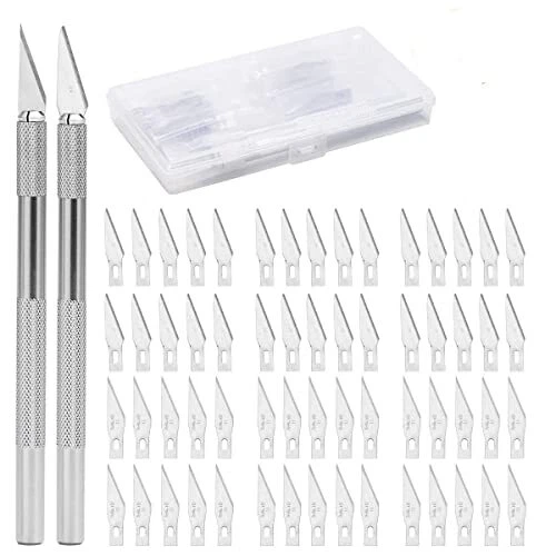 ZITFRI 2 Pcs Scalpel avec 60 Lames de Rechange - Cutter de précision Scalpel ...