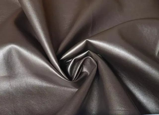 Faux Leatherette Pleather Fabric Material BROWN METALLIC