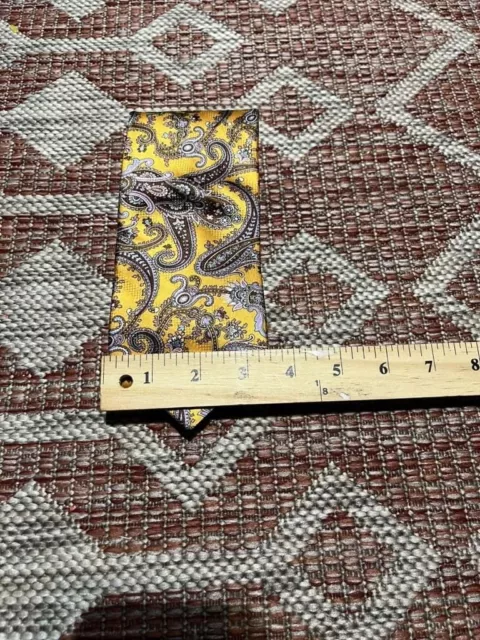 TED BAKER 100 Percent Silk Yellow and Purple Paisley Tie $25.00 - PicClick