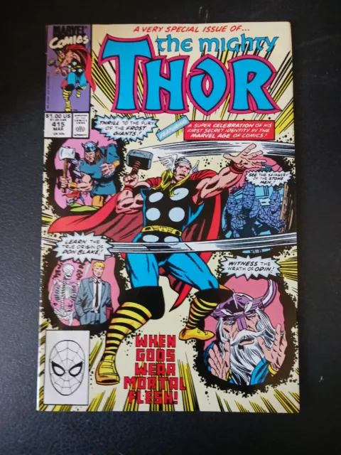 Marvel Comic Book, The Mighty Thor Vol. 1 Number 415,Vintage Comic Avengers 1990