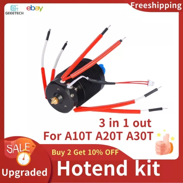 Geeetech 3in1 out Hotend Kit+0.04mm Nozzle For A10T A20T A30T 3colors 3D Printer