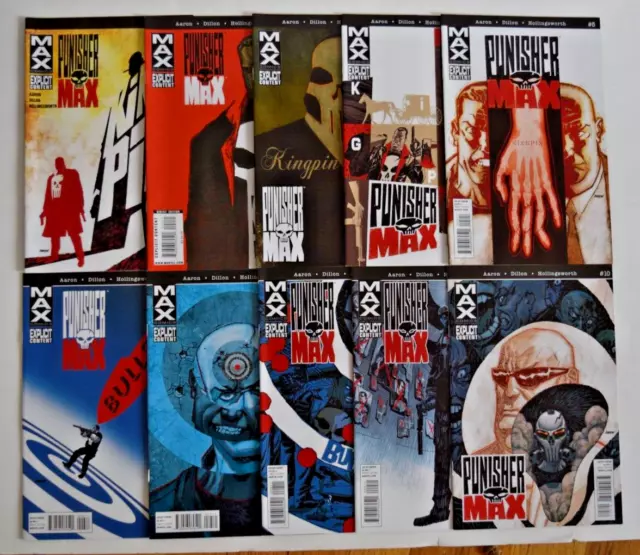 Punisher Max (2010) 10 Issue Comic Run #1-10 Marvel Comics