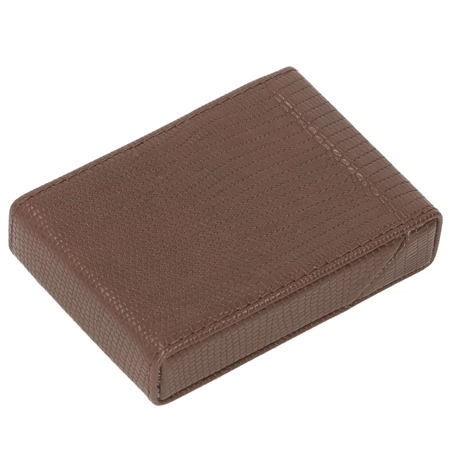 (Coffee)Medium Cigarette Case Men's Portable Protection Function PU Cigarette