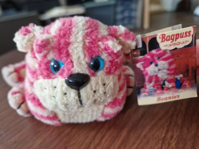 Bagpuss Soft Plush Beanie Toy Cat 1999 Original Tag 5” Vintage Golden Bear
