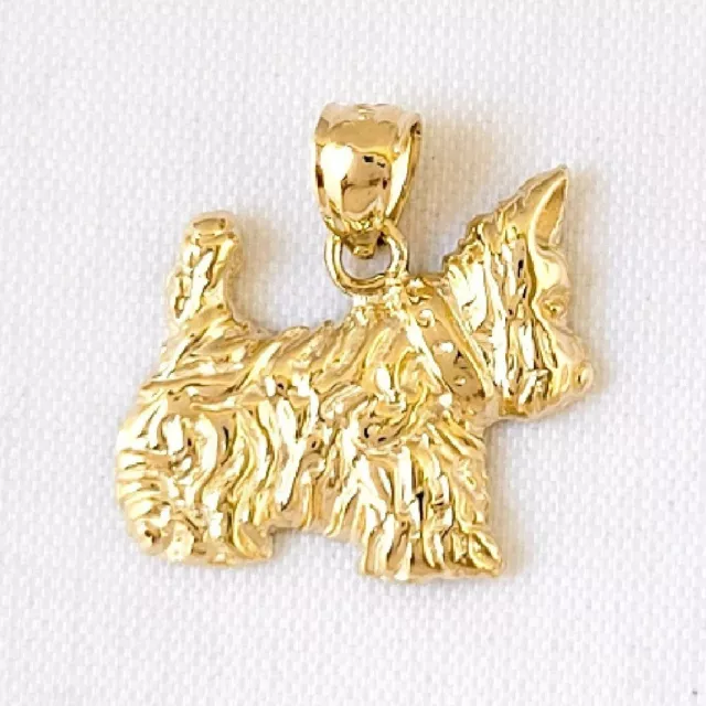 14k Gelbgold Terrier Hund Anhänger / Charm, Gemacht IN USA