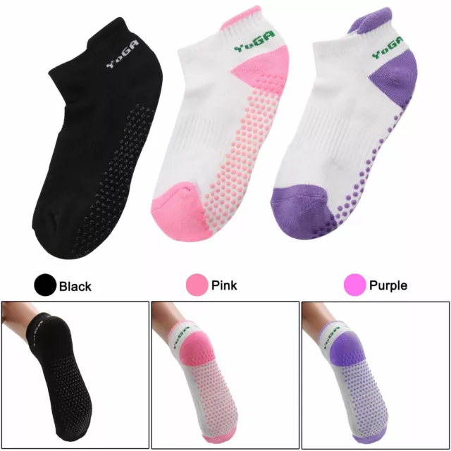 💗Yoga Socks Non Slip Pilates Cotton Sports Grips Toe Socks Fitness Exercise💗
