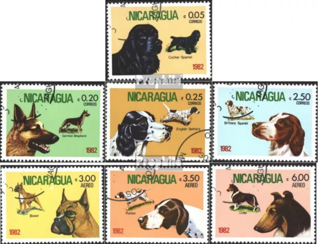 Nicaragua 2246-2252 (complete issue) used 1982 Dogs