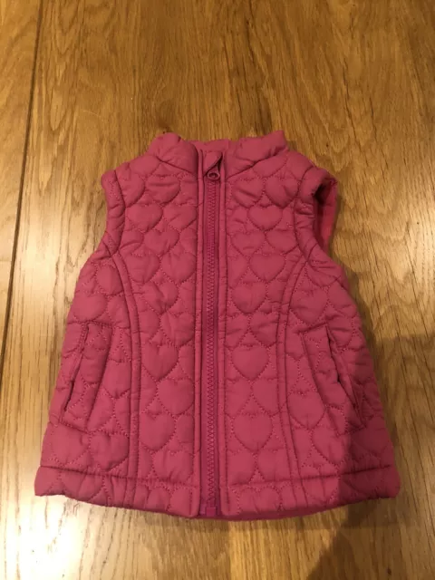 Gorgeous Young Dimension Girls Pink ‘hearts’ Gillet, Size 9-12 Months