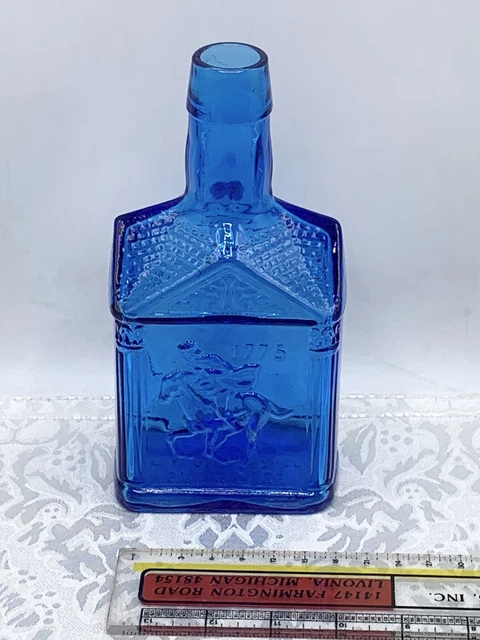 Wheaton Glass PAUL REVERE Cobalt Blue Commemorative Pancake Syrup Bottle Wheaton Glass PAUL REVERE Cobalt Blue Commemorative Pancake Syrup Bottle