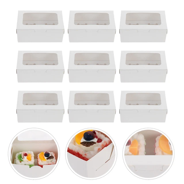 15 pz scatola per torte carta tazza bambino supporto per cupcake trasparente custodie per imballaggio muffin