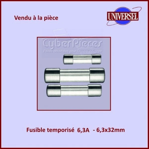 Fusible 6,3A Temporisé 6x32mm en verre