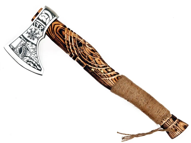 throwing axe camping axe  War Axe- Medieval Viking Battle Axe, Hand Forged