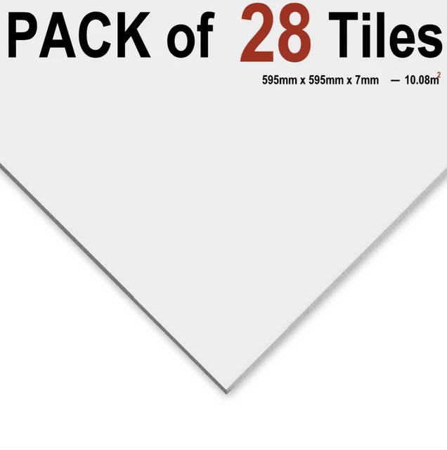 10m2 abgehängte Vinyldecke abwischbar EasyClean 595 mm x 595 mm x 7 mm 28 Fliesen