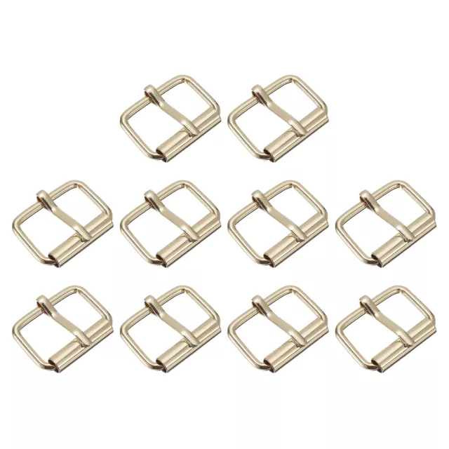 Roller Buckles, 20pcs 25x16mm 3mm Thick Metal Belt Pin Buckle, Gold Tone