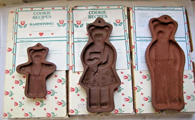 Set raro stampi biscotti pietra dura papà mamma orso bambino made in USA 1970 in scatola in perfette condizioni