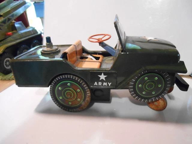 modern toys desert  patrol jeep 60's tin toy  tole ( masudaya)