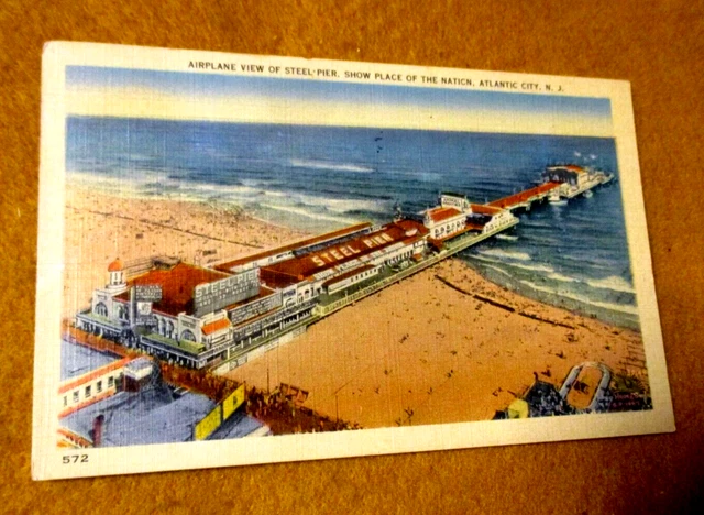 Airplane View Steel Pier Showing Naticn Atlantic City N.J. New Jersey  1938